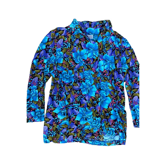 Norton McNaughton Hawaiian Classic Long Sleeve Floral Shirt Size 10 A000287 - Picture 2 of 10